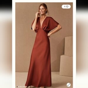 BHLDN Leila Satin Charmeuse Maxi Dress